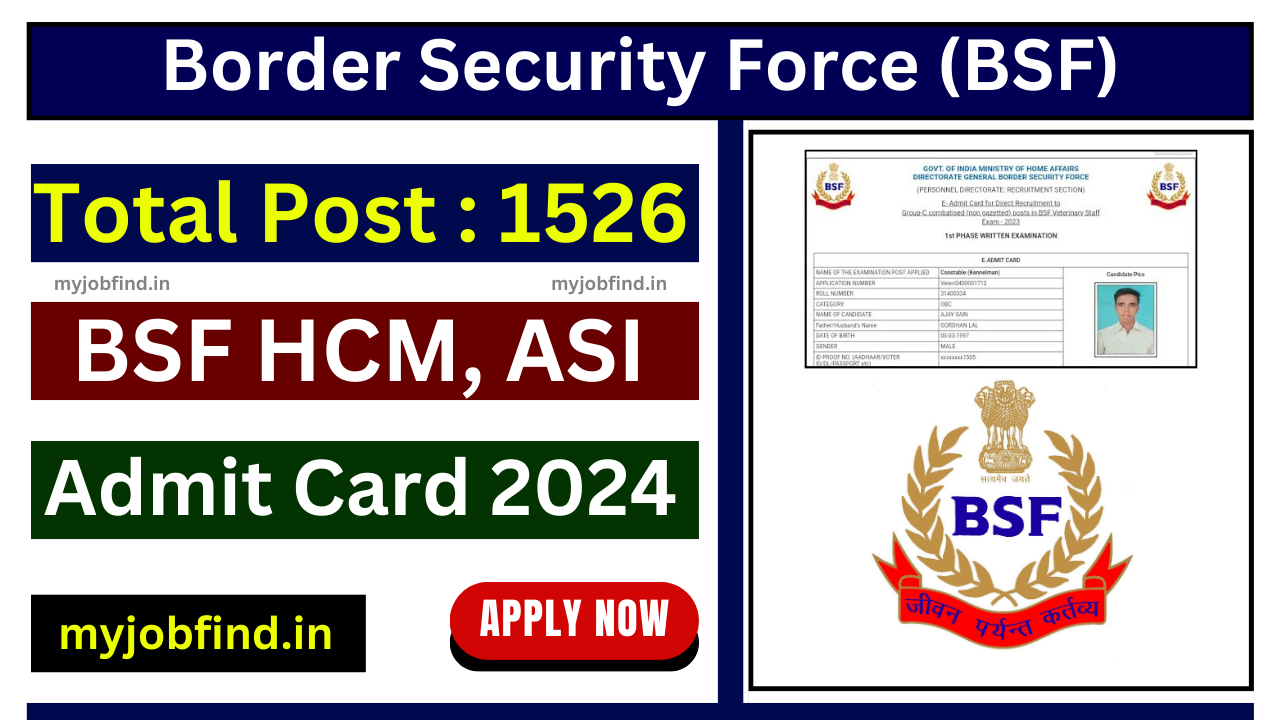 BSF HCM and ASI Steno Admit Card 2024