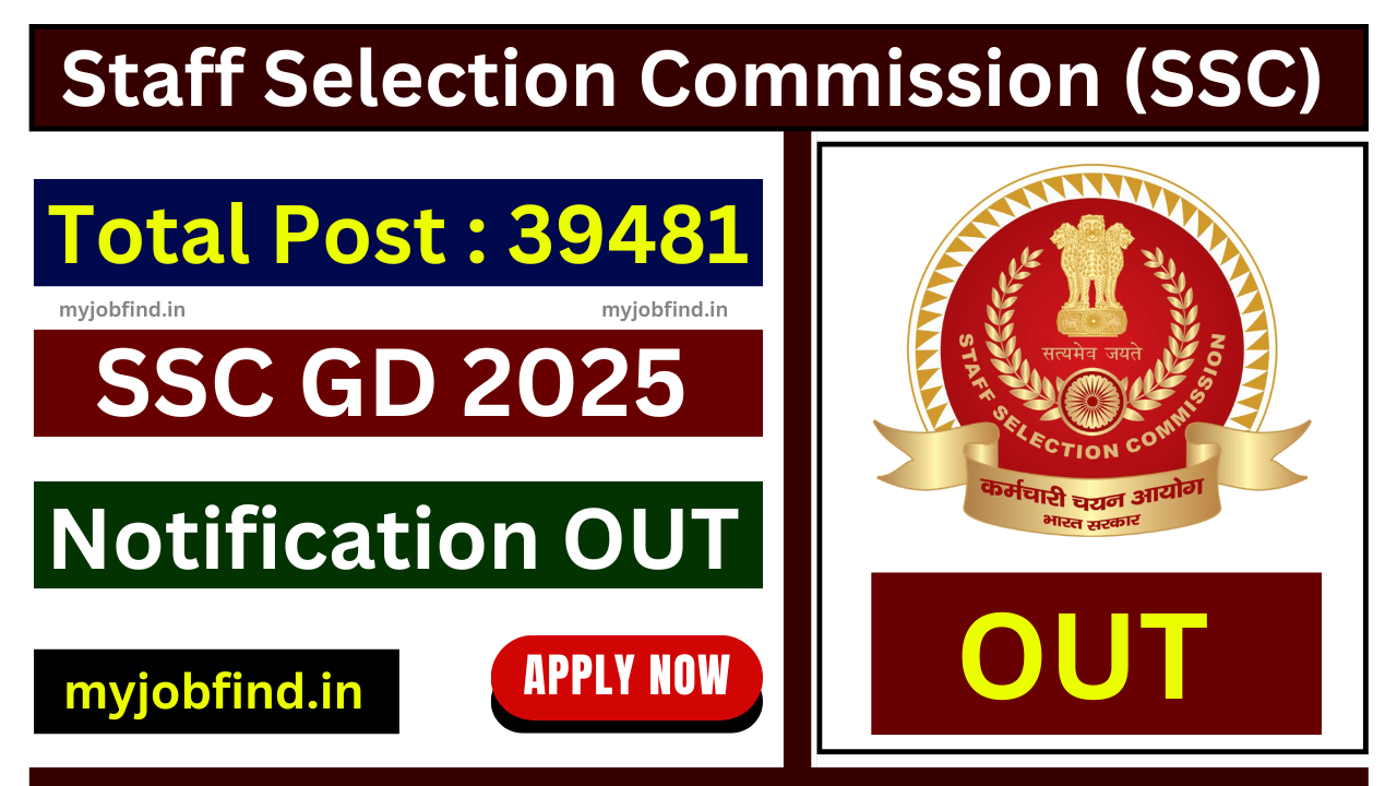 SSC GD Recruitment 2025 [39481] Notification OUT, Exam Date